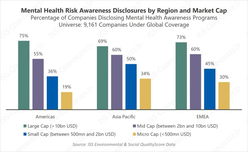 Mental Health Management in the Workplace Risk Awareness Disclosures by Region and Market Cap